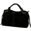 Dámska kožená kabelka Luka 26-037 čierna, crossbody 35 x 23 x 15 cm