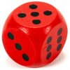 Drevená hracia kocka - 1,5 cm - červená