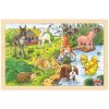 Dřevěné puzzle Mláďata na statku 24 dílků