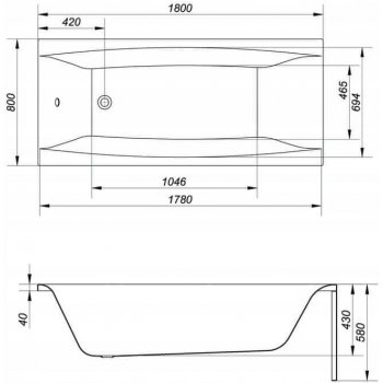 CERSANIT VIRGO 180 x 80 cm S301-103