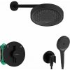 Hansgrohe Sprchový set s batériou pod omietku, s telesom, priemer 25 cm, 3 prúdy, matná čierna SANI21HHH404-HG