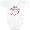 Body krátky rukáv s vtipným textom Baby Nellys Ahoj už jsem tady! biele