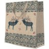 PAW AGB2010310 Ethno Deers, vianočná darčeková taška, rozmer 17x17x6cm, veľkosť SQUARE