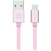 Swissten 71521205 USB / USB-C TEXTILE, 1,2m, růžový