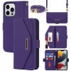 AppleKing flipové puzdro s popruhom v štýle listovej kabelky pre iPhone 13 Pro Max - fialové - možnosť vrátiť tovar ZADARMO do 30tich dní