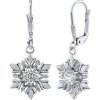 Silvego Strieborné náušnice snehová vločka so Swarovski® Zirconia JJJE0811sw