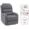 Bývaj s nami SK, PERSEFONA rozkladacie relaxačné elektrické kreslo s funkciou masáže, šedé látka