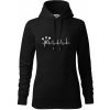 EKG šípky - Mikina dámská Cape s kapucí - M ( Čierna )