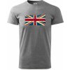 Britská vlajka stará - Klasické pánske tričko vyššej gramáže - 4XL ( Tmavosivý melír )
