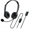 Genius headset - HS-230U, náhlavný, drôtový, s mikrofónom, ovládanie hlasitosti, dĺžka kábla 2,4m, USB, čierny