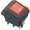 Kolískový prepínač 250V/15A ON-ON, vodotesný, červený