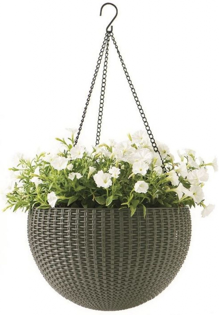 Keter Hanging Sphere Planter kvetináč závesný 35 x 35 x 22 cm 230502 mocha