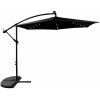 AGA MR2024 Záhradný slnečník s LED osvetlením 300 cm Black - čierny