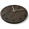 Nástenné hodiny tmavé dubové luxusný design, Ručičky: strieborné, 50 cm