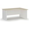 Ergonomický kancelársky písací stôl PRIMO WHITE, 160x120 cm, pravý, biela/breza