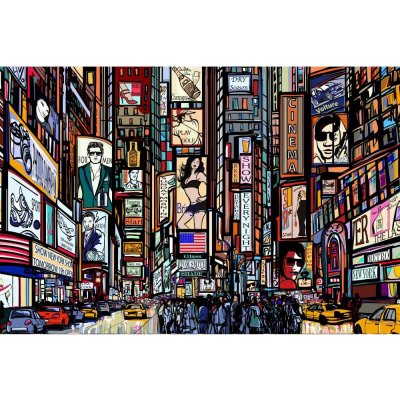 Dimex MS-5-0013 fototapeta Times Square kreslený rozmery 375 x 250 cm