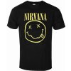 Tričko metal ROCK OFF Nirvana Yellow Happy Face Čierna