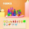 Magnetická stavebnica, kocky - Magnetic Tiles 168ks + box