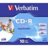 VERBATIM CD-R(10 ks)Jewel/Printable/DLP/52x/700MB 43325