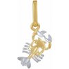 SILVEGO Zlatý prívesok znamenie zverokruhu Rak z bieleho a žltého zlata FNN2071GYW07