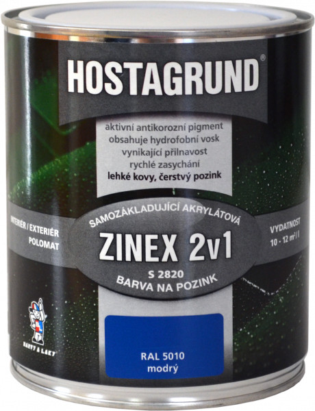 HOSTAGRUND 2v1 ZINEX S2820 - Základná farba na pozink 2,5 l ral 3000 -  červená od 62,3 € - Heureka.sk