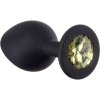 Lola Games Emotions Cutie Medium Black-Golden Crystal silikónový análny kolík 8 x 3,5 cm