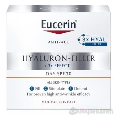 Eucerin Hyaluron-Filler + 3x EFFECT Denný krém SPF 30 50 ml