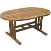 VLC Rozkladací záhradný stôl Chelsea z eukalyptového dreva 77 x 90 x 130-180 cm