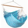 La Siesta Závesné hojdacie kreslo HABANA KINGSIZE PATTERN - azure, látka: 100% organická bavlna / tyč: bambus / otočný čap: nerezová oceľ