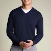 Charles Tyrwhitt Pure Merino V-Neck Jumper — Navy