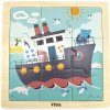 Drevené puzzle pre najmenších Viga 9 ks Loď