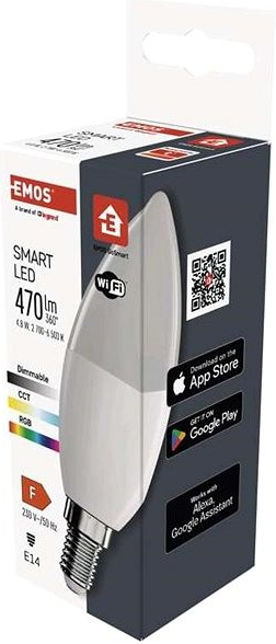 Emos Inteligentná LED žiarovka GoSmart sviečka E14 4,8 W 40 W 470 lm RGB stmievateľná WiFi