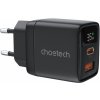 Nabíjačka do siete ChoeTech PD35W GAN Dual A+C ports Display wall charger-black (PD6052-BK)