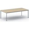 Rokovací kancelársky stôl PRIMO INVITATION, 240x120 cm, sivostrieborná podnož, breza