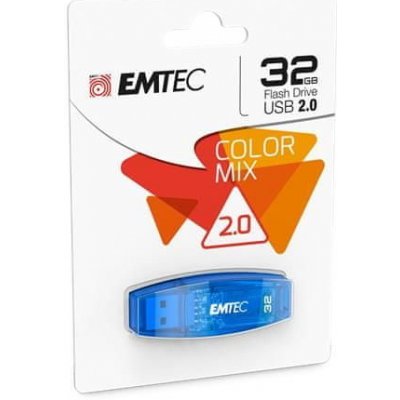 Emtec USB kľúč "C410 Color", modrá, 32GB, USB 2.0, ECMMD32GC410