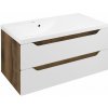 SAPHO - WAVE umývadlová skrinka 89,7x45x47,8cm, ľavá, biela/dub collingwood WA092-3019
