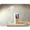 Solight LED stmievateľná stolná lampička s klipom 8W, 300lm, DC5V, nastaviteľná teplota svetla, USB, biela [WO66-W]