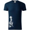 Husľový kľúč gitara - Tričko z organickej bavlny - M ( Tmavomodrá (veľmi tmavá - skoro čierna) )