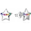 Agato Strieborné náušnice Hviezdičky s farebnými zirkónmi AGT-E165PC