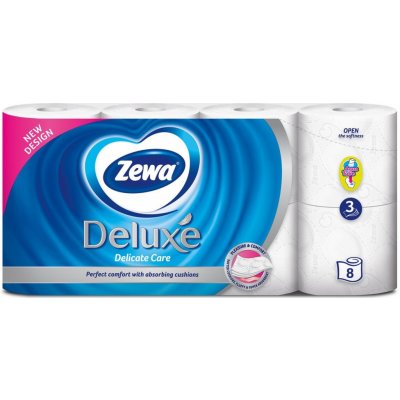 Zewa Deluxe Aqua Tube Delicate Care 3 vrstvý 150 útržků 8 ks