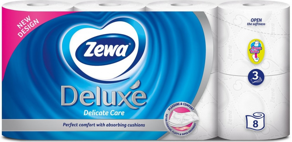 Zewa Deluxe Aqua Tube Delicate Care 3 vrstvý 150 útržků 8 ks od 3,66 € -  Heureka.sk