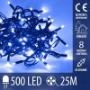 Vianočná led svetelná reťaz na spájanie vonkajšia - programy - 500led - 25m - modrá