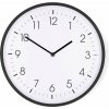 Nedis CLWA1226BK - Nástěnné hodiny | Průměr: 300 mm | Plast | Tichý pohyb | Černá