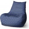 Sablio Sedací vak Bean Srdiečka na modrej - 60 x 70 x 70 cm