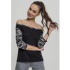 Tričko Urban Classics Ladies 3/4 Contrast Raglan Tee - black/darkcamo S