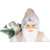 Dekorácia MagicHome Vianoce, Santa, s darčekom, ružovo-hnedý, 30 cm