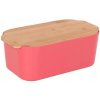 Chlebník s doskou Excellent Houseware ružový plast