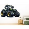 Nalepte.cz Zelený traktor textilní prelepiteľná nálepka na stenu list 75 x 51 cm