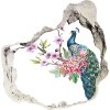 Diera 3D foto tapeta nálepka Peacock a kvety 75x75 cm