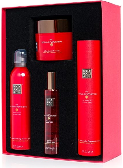 Rituals The Ritual Of Ayurveda sprchový gél 200 ml + telový krém 200 ml + sprej na vlasy 50 ml + aróma difuzér s náplňou 70 ml darčeková sada